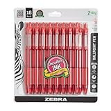 Zebra Pen Z-Grip Retractable Ballpoint Pen, 1.0mm, Medium Point, Red Ink, 18-Pack (22318)