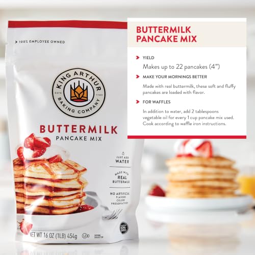 Image of King Arthur Buttermilk Pancake Mix Just Add Water, Sourced Non-GMO, Certified Kosher, 16 Oz