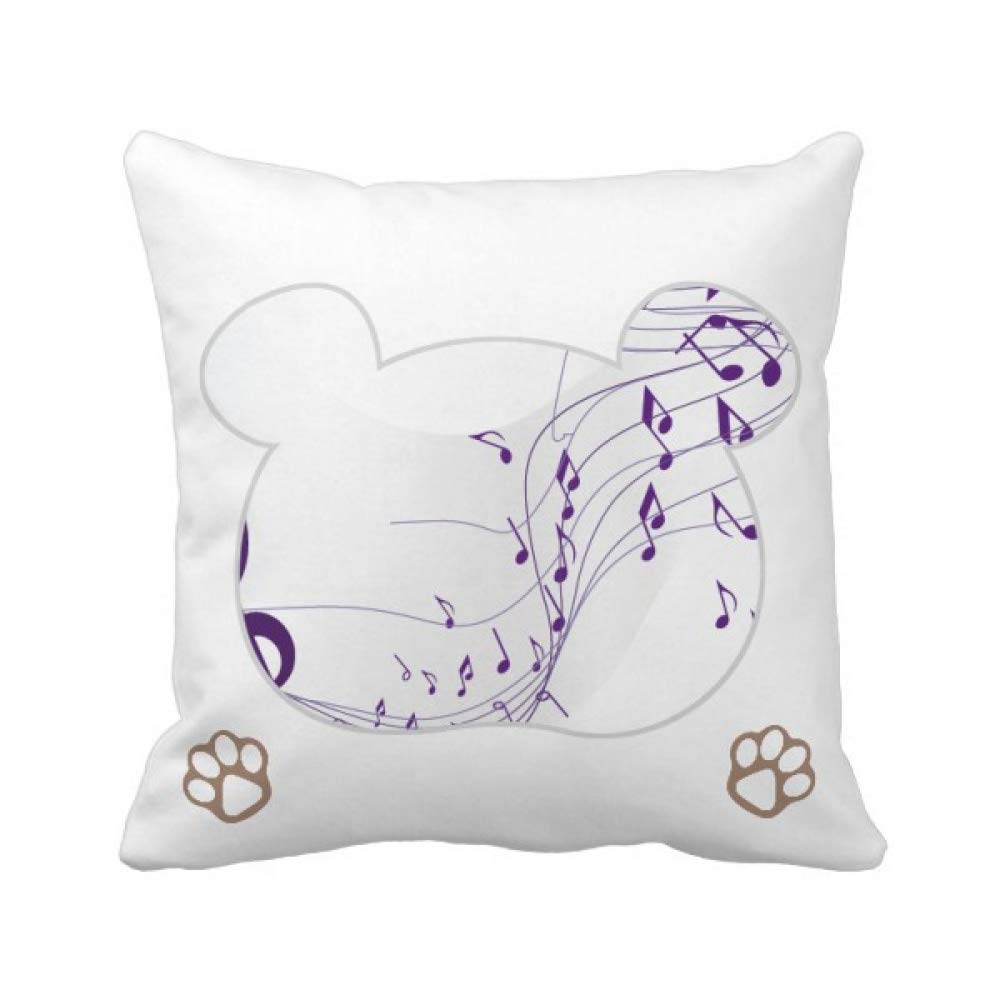Housse de coussin violette notes de musique carrée style Flappg