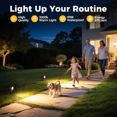 Image of L LOHAS LED 5W Dusk to Dawn Outdoor Spotlight 3000K Landscape Light 2 Pack