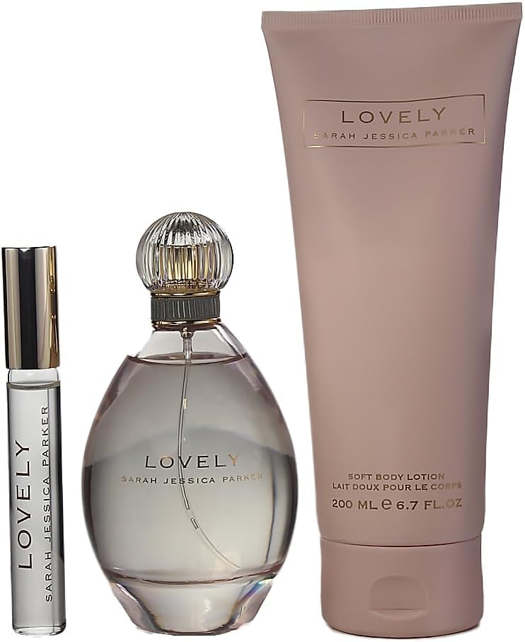 Lovely 3 Pc. Gift Set (EDP Spray 3.4 Oz + Rollerball 0.34 oz + B/L 6.7 Oz + Eau De Parfum) for Women by Sarah Jessica Parker (I0019234)