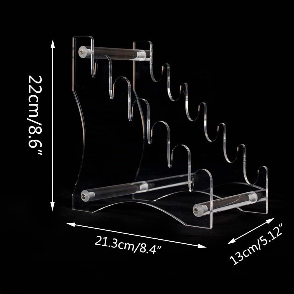 WANLIAN Présentoir de couteaux acrylique à 6 niveaux pour couteaux bruts EDC Mini couteaux (Transparent)
