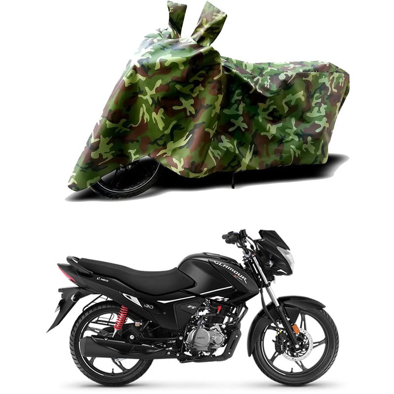 Image of 100% Water Resistant Bike Scooty Two Wheeler Body Cover Compatible For Hero Glamour Xtec Disc /UV-Rays /Heat Protection /Birds Dropping /Scratchproof /Dust proof /Waterproof /All Varient[Green MJ]