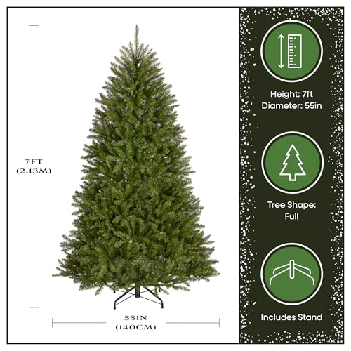 Image of National Tree Company 7 ft Unlit Dunhill Fir Full Artificial Christmas Tree, 2,144 Tips, Includes Stand, Green