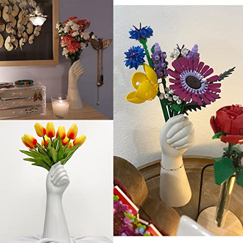 White Ceramic Vases Hand Bud Flower Vase For Decor Hhydroponic Floral Arrangement Table Decorative Nbhuzehua #TOP5