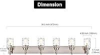 Vista 4 de BONLICHT Mid-Century Bathroom Vanity Wall Light with Clear Water Glass, Farmhouse 6 Light Bath Lighting Over Mirror Modern Brushed Nickel Sconce
