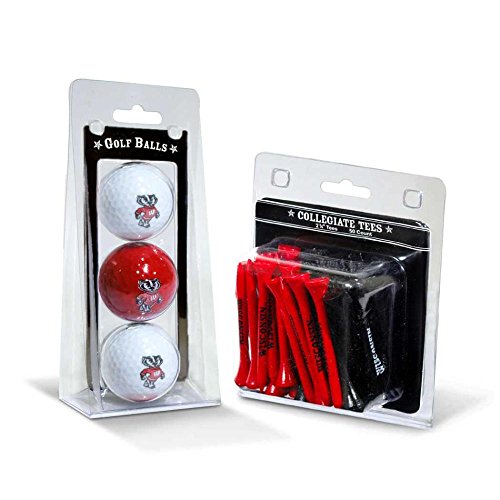 Team Golf Wisconsin Badgers 3 Golf Balls and 50 Golf Tees