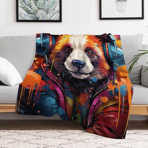 Manta de forro polar 3D Panda Bedding con acabado de franela texturizada 3