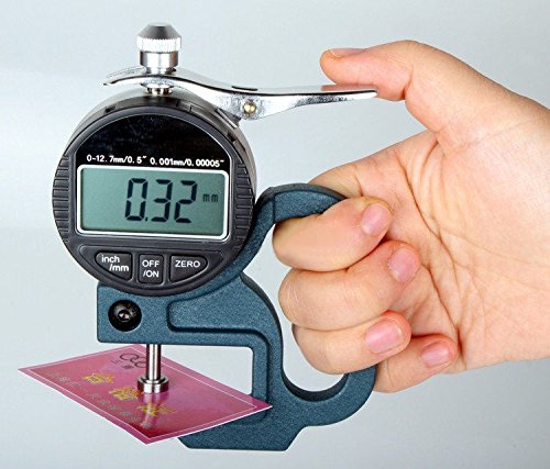ELEOPTION Handheld Digital Thickness Gauge +/-0.0001mm Accuracy, Electronic Micrometer with LCD Display