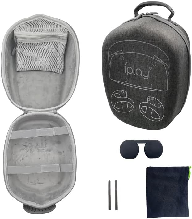 VR Storage Case EVA Carrying Bag for PS VR2,VR Headset & Controller Travel Protective Case Holder,Portable Handbag Box with Lens Protector,30x13x17cm