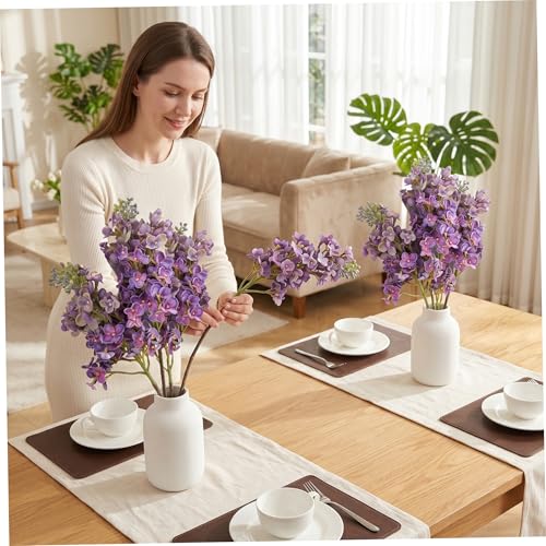 Lilas artificiales moradas de tacto real y 26 pulgadas para decoración de interiores 6