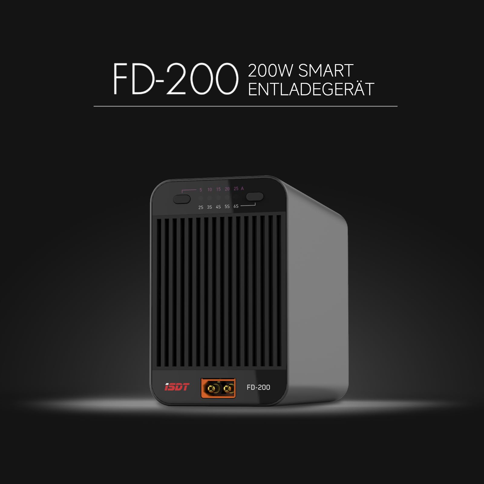ISDT FD-200 - Scarico intelligente, 200 W, 25 A, senza fili, Bluetooth, per testare la capacità delle batterie Lifepo4, scaricatore per batteria Lipo Discharging 2-8S