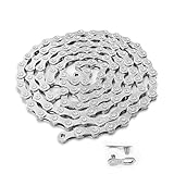 9/18/27 Speed Bike Chain,Bicycle Chain for Road Bike MTB Mountain Racing Cycling Compatible with All Major Systems,116 Links,Steel Cycling Hollow Out Chains with Quick Link