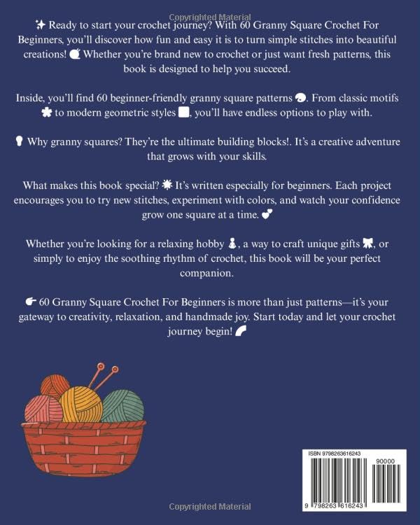 60 Granny Square Crochet For Beginners: Step-by-Step Patterns to Create Beautiful and Easy Crochet Squares - Image 2