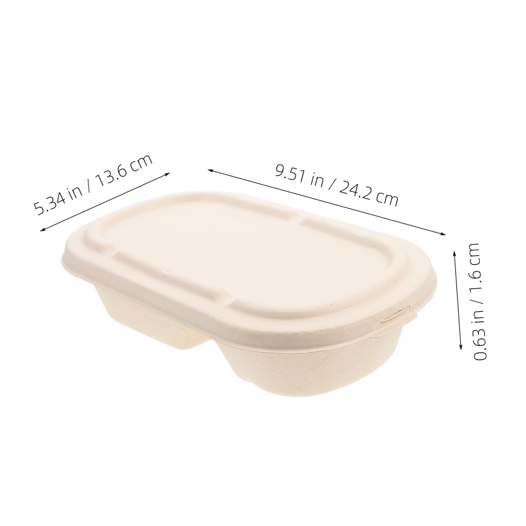 Caja de Pulpa Desechable 850ml Khaki 25 Juegos para Comida