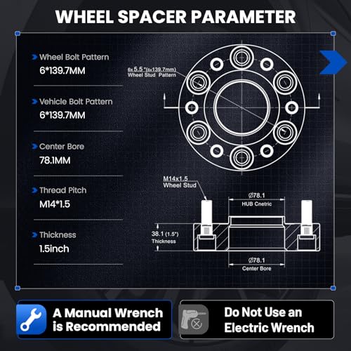Image of 1.5in 6x139.7 Wheel Spacers for Chevy Silverado /for GMC Sierra 1500