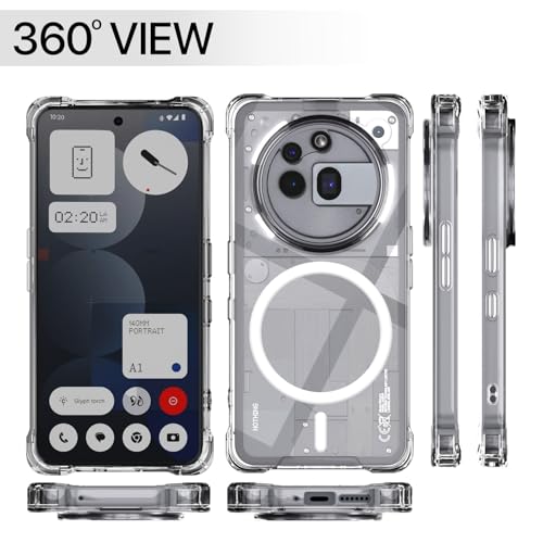 Image of Outlouders Back Cover for Nothing Phone 3a Pro 5G Mag-Safe Transparent PC + TPU Bumper Case with Magnetic Support Shockproof Protection (Transparent Mag-Safe)