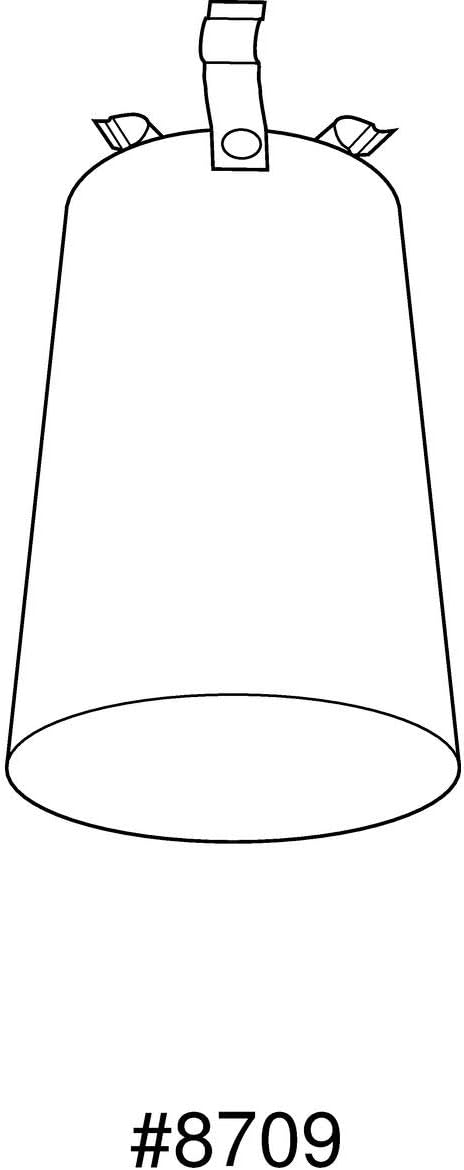Line drawing of the Dark Sky Shield, showing its conical shape and attachment clips.