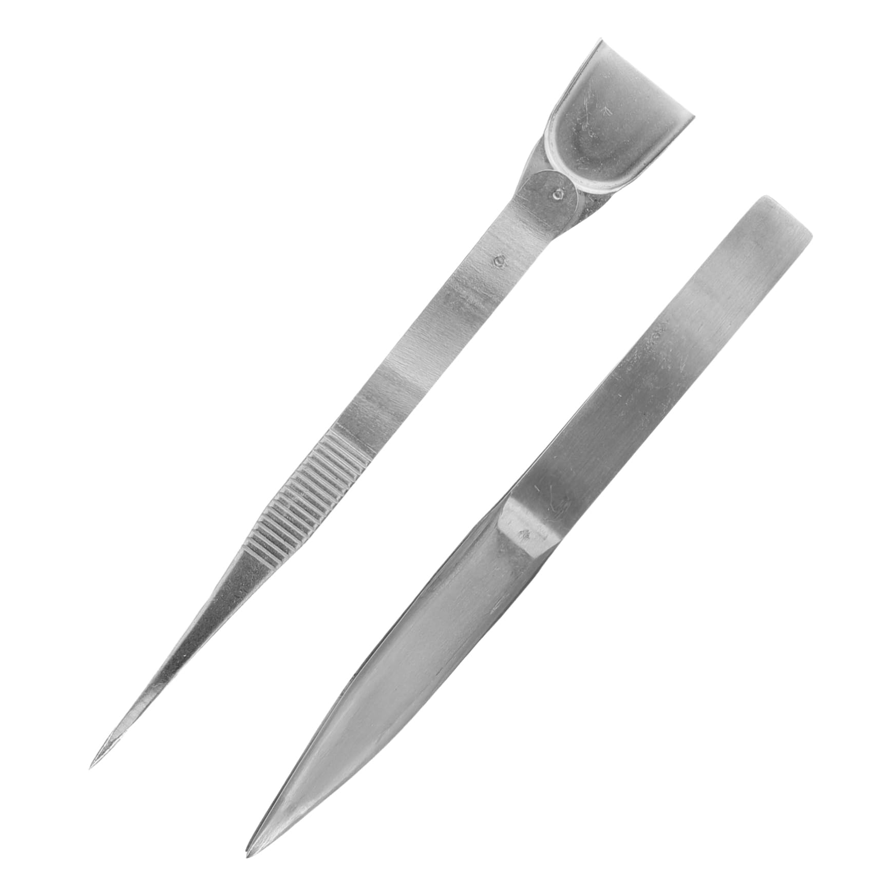 Mipcase 5 Set Pinzette Con Spatola Pinzette Affilate Fabbricazione Presa Pinzette Per Perline Artigianali Pinzette Di Precisione Pinzette Di Gioielli Acciaio Inossidabile Argento 2 Pezzi*5