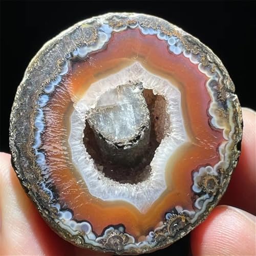 Pierre de Cristal Agate Jaune Grotte avec Carré Noir Déco