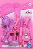 Kids Makeup Toy Set – 10 Pcs Pretend Play Cosmetic Kit for Girls | Hair Styling, Mirror, Combs, Lipstick & Accessories | Safe & Non-Toxic | Ages 3+ (Pink)