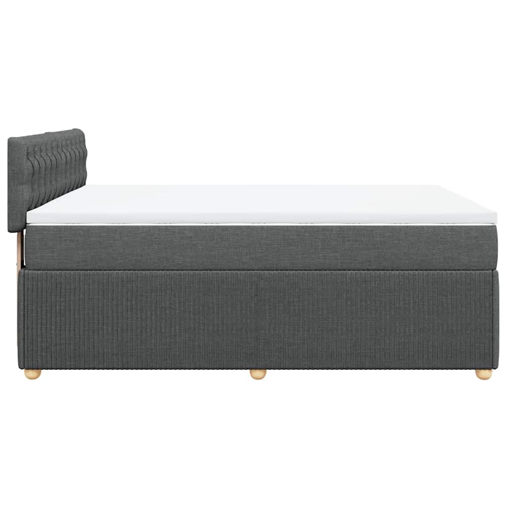 vidaXL Boxspringbett mit Matratze Dunkelgrau 140x200 cm Stoff