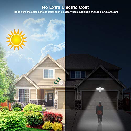 Solar Security Lights Outdoor, LED Solar Motion Sensor Light , GLORIOUS-LITE Rechargeable 1000lm Flood Light, 2400mAh Battery, 5500K, IP65 Waterproof for Garage, Yard, Porch, Entryways - White