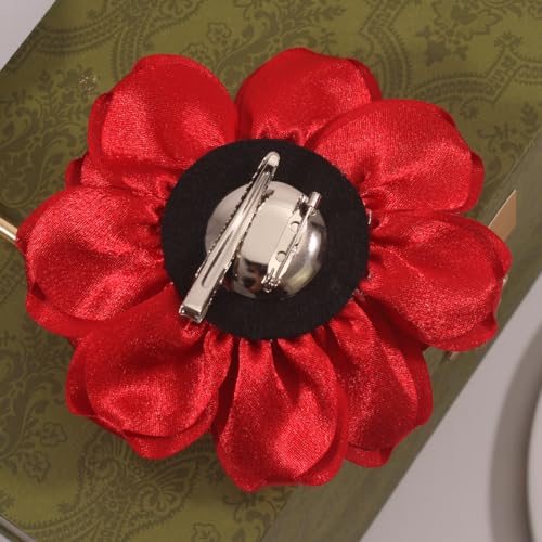 4334 red rose hair clip large flower brooches for women  charming flowers pins for clothes  turn heads with stylish rose hair clip flower brooch pin for clothes amp clips for woman