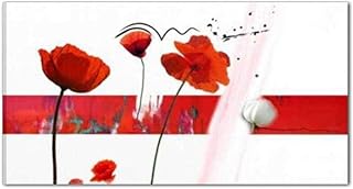 I Colori del Caribe Quadri Dipinti A Mano su Tela Fiori Bianco Rosso INTELAIATI Pronti per Essere APPESI Arredamento CASA Salone Ufficio Soggiorno Cucina Alta QUALITA' Made in Italy - THERY