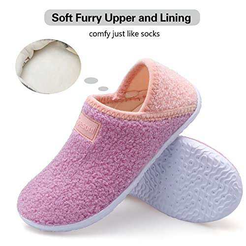 Image of Spesoul Fuzzy House Slippers for Women Men Indoor Closed Back Lightweight Cozy Faux Furry Lining Barefoot House Shoes Slipper Socks for Bedroom Home Office Yoga Outdoor Walking Shoes