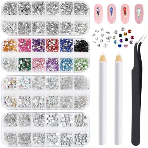 260 Adesivi Diamante Stick On Strass, Gems Cristalli Perle, 5 Mm, Autoadesivi Per Decorazioni Biglietti, Telefoni, Arti E Mestieri - 2