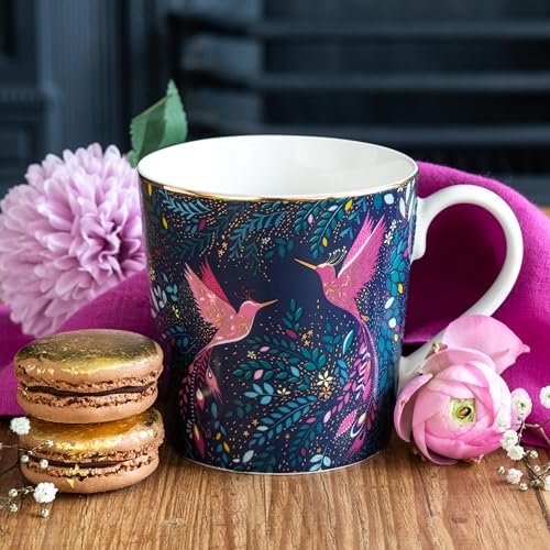 Sara Miller London Taza India Colibrí 12oz China Fina miniatura 5