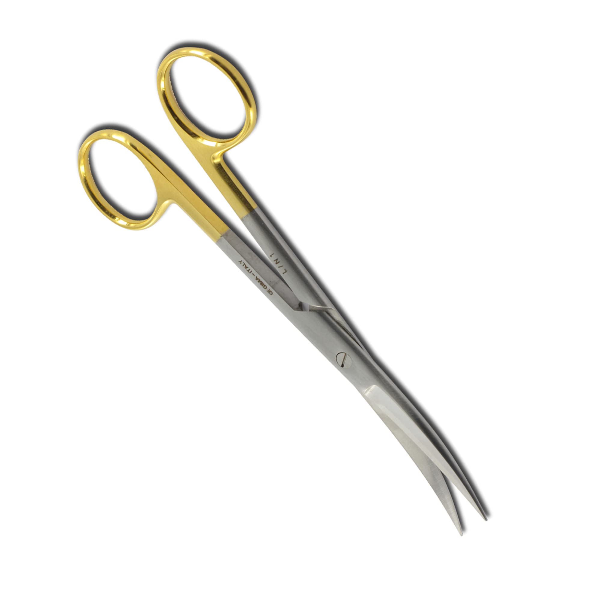Gima - Tijeras Metzenbaumin en carburo de tungsteno, curvadas, puntas afiladas, con cuchillas firmes que garantizan precisión a los cirujanos, 14,5 cm, 26505