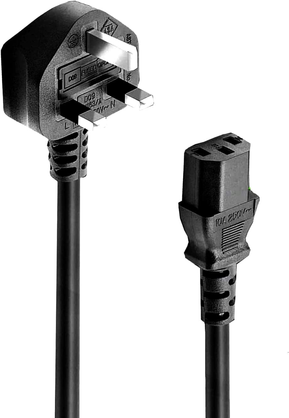 DLC Power Cable UK 1.80M 250V 13A Desktop Power Cable for Computer Monitors, TV, Printer and More, 3 Pin UK Plug to IEC 320 C13 AC PS4/PS3/PS5 (Pro)
