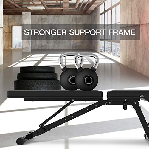 Waful Adjustable Weight Bench, Foldable Utility Strength Training Bench for Full Body Workout, Multi-Purpose Exercise Bench For Home Gym- 2020 Version