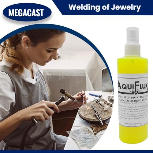 Image of Aquiflux Self Pickling Flux for Precious Metals Gold Silver Jewelry and Hard Soldering 8 Oz Megacast (275 ml)