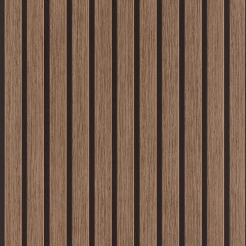 Rasch tesa Selbstklebende Tapete Holzpaneele Echo - Strukturierte Vliestapete Holzoptik 3D in Braun und Schwarz Gestreift - Einfaches Anbringen, Ohne Kleister - 6,00m x 0,53m