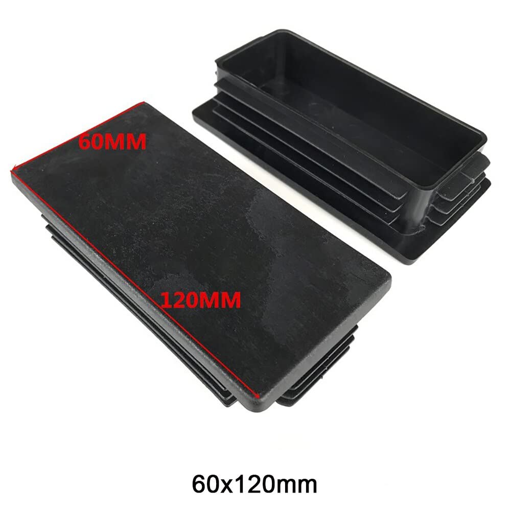 60 x 60 mm 60 x 80 mm 60 x 100 mm 60 x 120 mm Kunststoff Schwarz Blindstopfen Endkappen Rohr Rohreinsätze Plug Bung (Color : 60x120mm, Size : 10pcs)