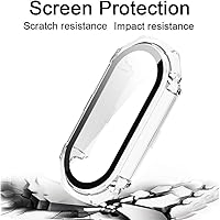 Vista 3 de [Paquete de 2] Funda con protector de pantalla de vidrio templado compatible con xiaomi Band 8, dureza 9H, 360°, funda protectora ultrafina de PC