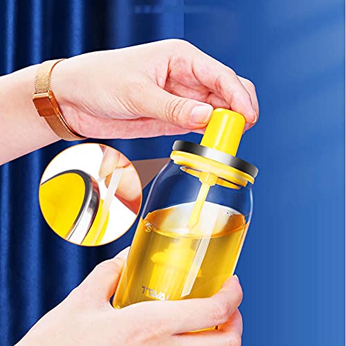 Recipiente para condimentos de vidrio de 220 ml, juego de botellas de aceite color rojo 4