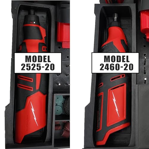 M12 Rotary Packout Organizer with Drawer and Bit Storage for Milwaukee Packout Compact Tool Box- Battery, bits, and Blade Storage- Liner Only - Image 8