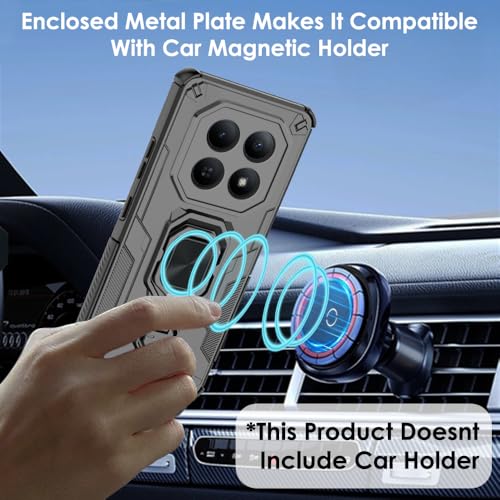 Image of TheGiftKart Tough Armor Bumper Back Case Cover for Mi Redmi Note 15 5G / Poco M8 5G | Ring Holder & Kickstand in-Built | 360 Degree Protection Back Case Cover for Redmi Note 15 5G (PC & TPU, Black)
