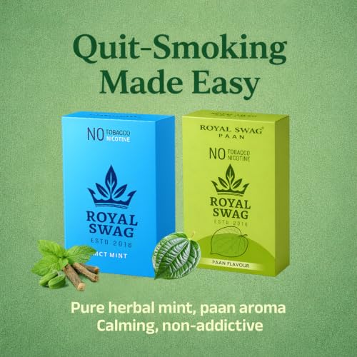 Image of ROYAL SWAG Paan And Mint Flavour Wellness Sticks 10 Sticks Each Pack of 2 Boxes Ayurvedic Herbal Blend Wellness Sticks