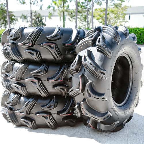 Set of 4 (FOUR) Forerunner Vulcan M/T ATV UTV Mud Off-Road Tires-28x9.00-14 28x9-14 28x9x14 52F Load Range 6 Ply BSW Black Side Wall