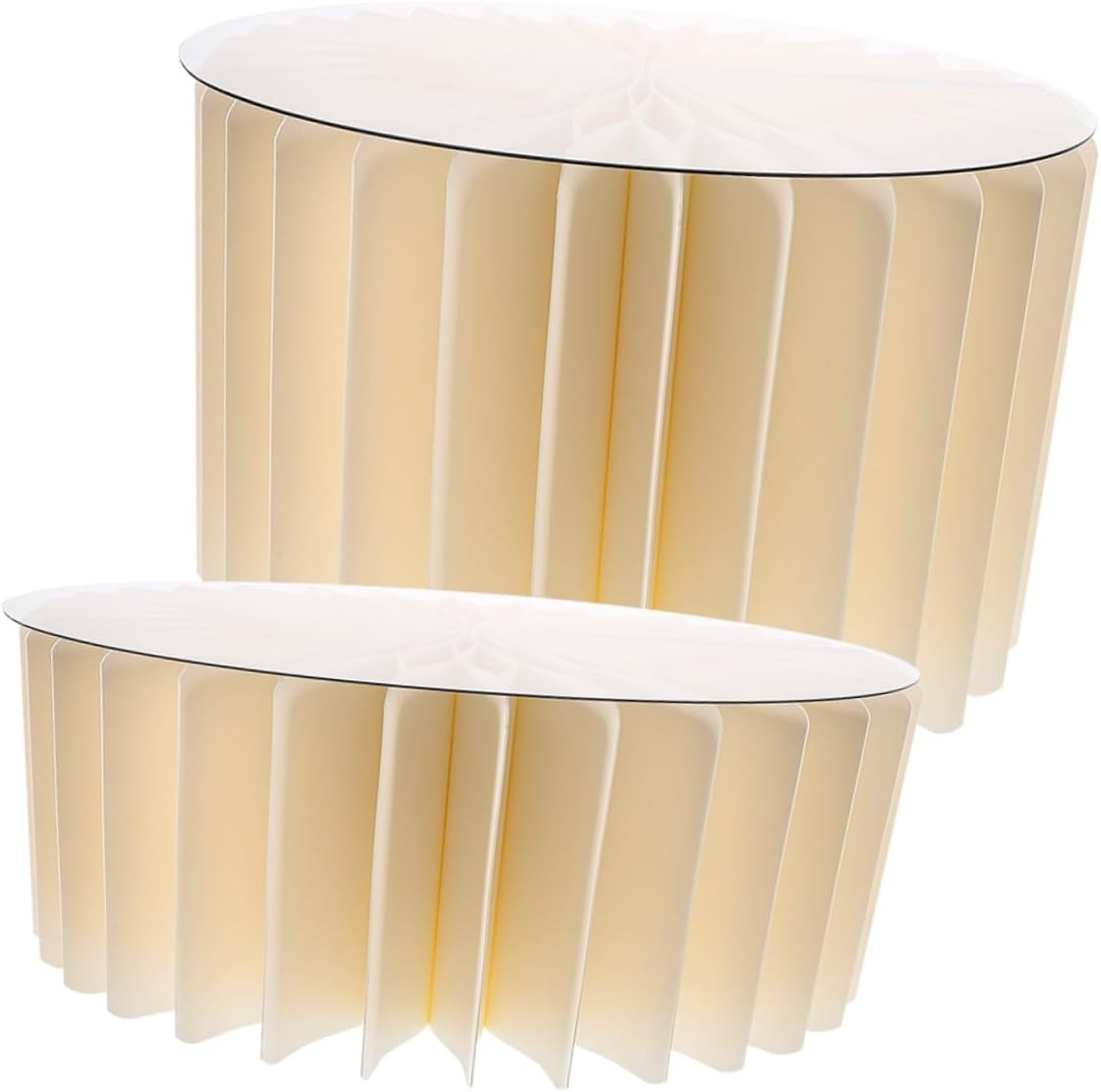 Luxshiny 2pcs Foldable round Paper Pedestal Stands for Party Decoration, White Cylinder Cake Display Columns, 30cm Diameter with 20cm 40cm Height, Wedding and Birthday Centerpiece Display