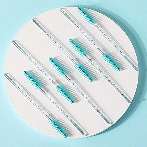 Image of Tbestmax 300 Disposable Mascara Wands Eye Lash Brush Spoolies for Eyebrow /Eyelash Extension Blue