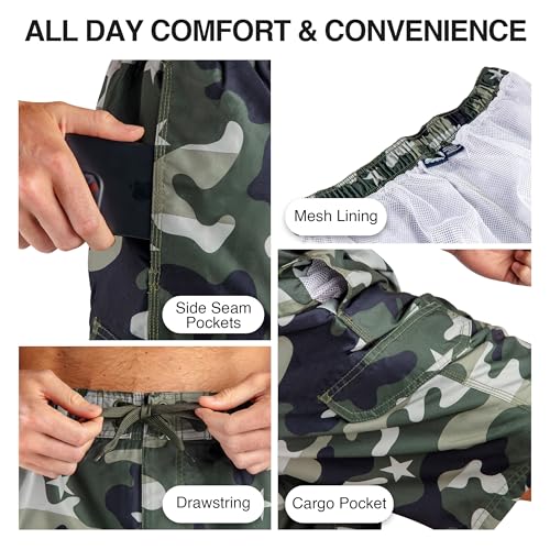 Image of Kanu Surf Men's Big Viper Extended Size Stripe Swim Trunk