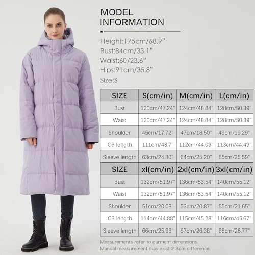 Image of Women's Long Hooded Down Coat, 700 Fill Power Puffer Jacket