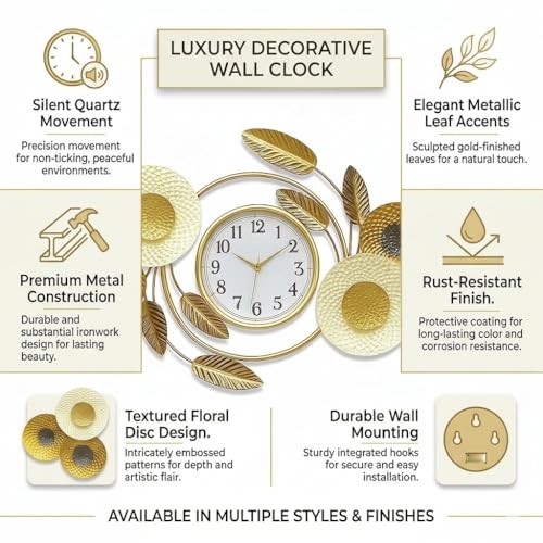 Image of Lucario Luxury Look Deer Round Wall Hanging Double Sided 2 Faces Retro Station Wall Clock (LK-07)