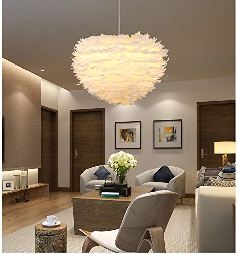 Lustre plume blanche pour chambre de fille et ambiance douce - 3